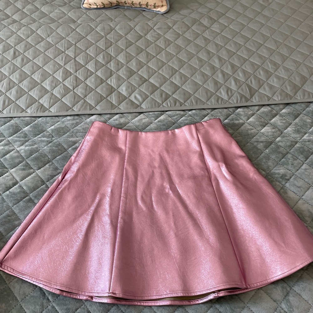 Metallic leather pink circle skirt cabana by crown and ivy